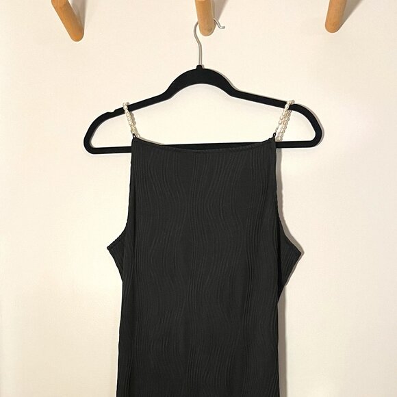 The Black Water Ripple Textured Cami Dress - Picture 1 of 3